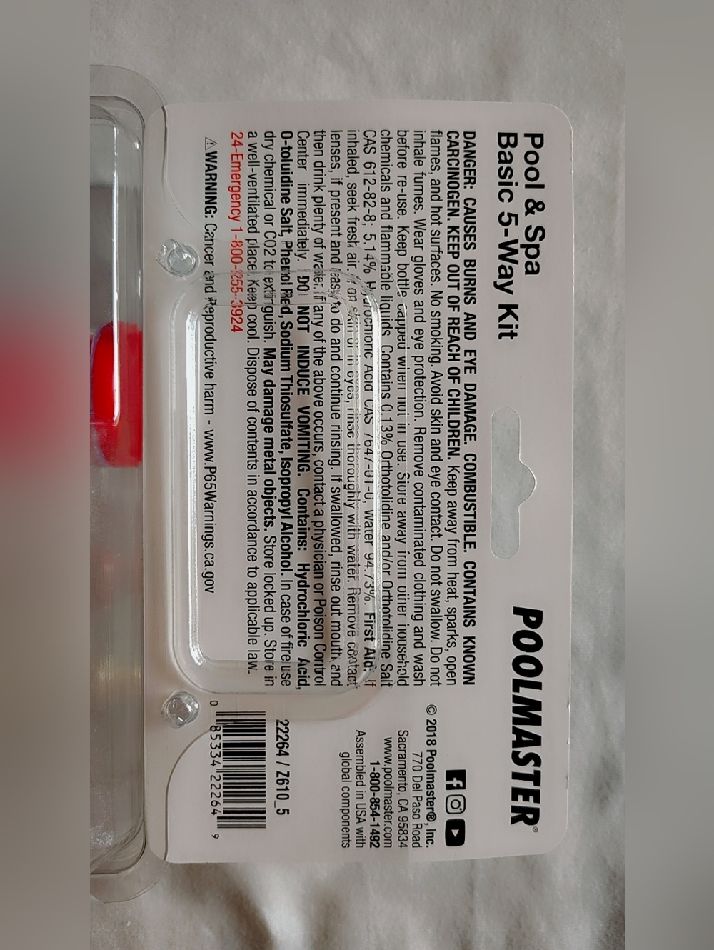 Poolmaster Basic 5-Way Test Kit - Yellow/Red/Blue/White - Picture 3 of 4